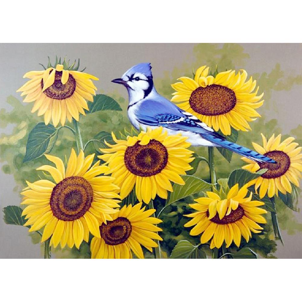 

Bird on Sunflower-Round Drill Diamond Painting-40*30CM, 501 Original