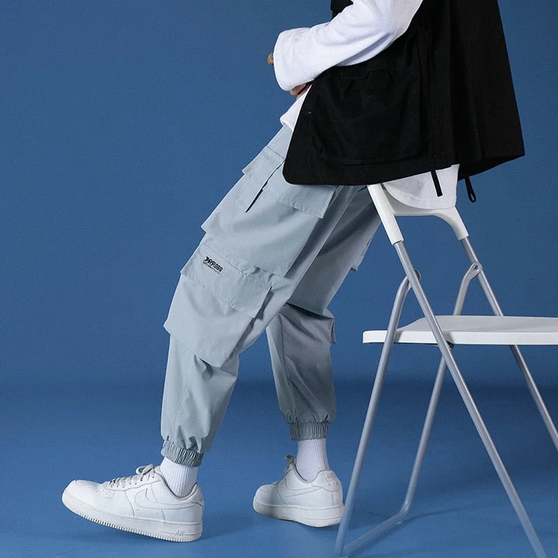 New Men Jogger Pants Streetwear 2021 Mens Cargo Pants Overalls Pockets Hip Hop Joggers Sweatpants Male Black Fashions 5XL