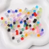 Colorful Square Cube Frosting Glass Beads DIY Accessories