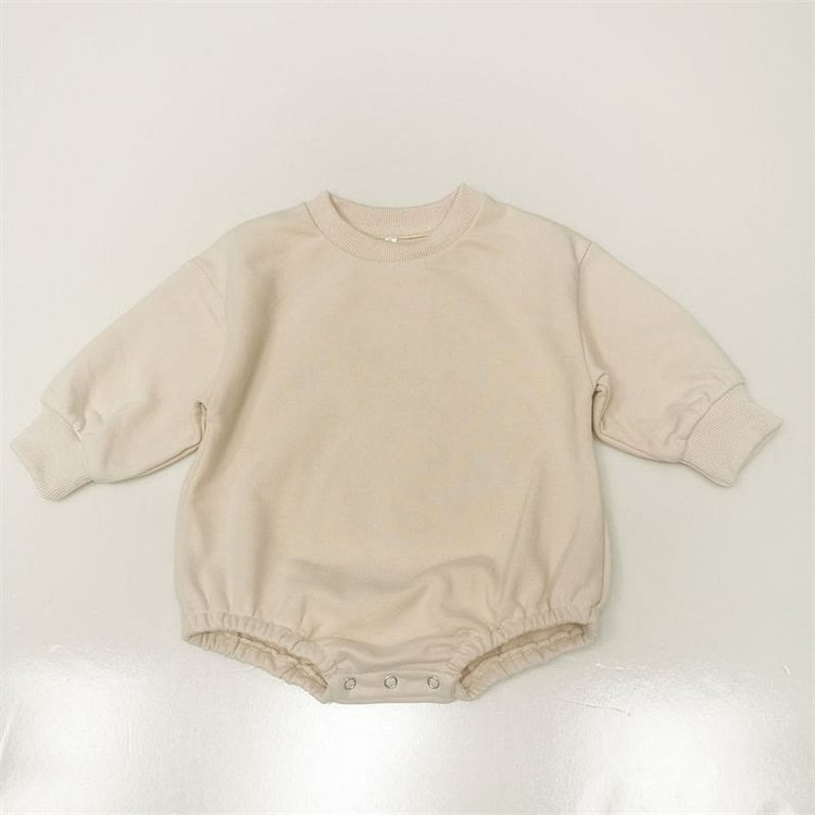 Baby Neutral Solid Color Casual Bodysuit