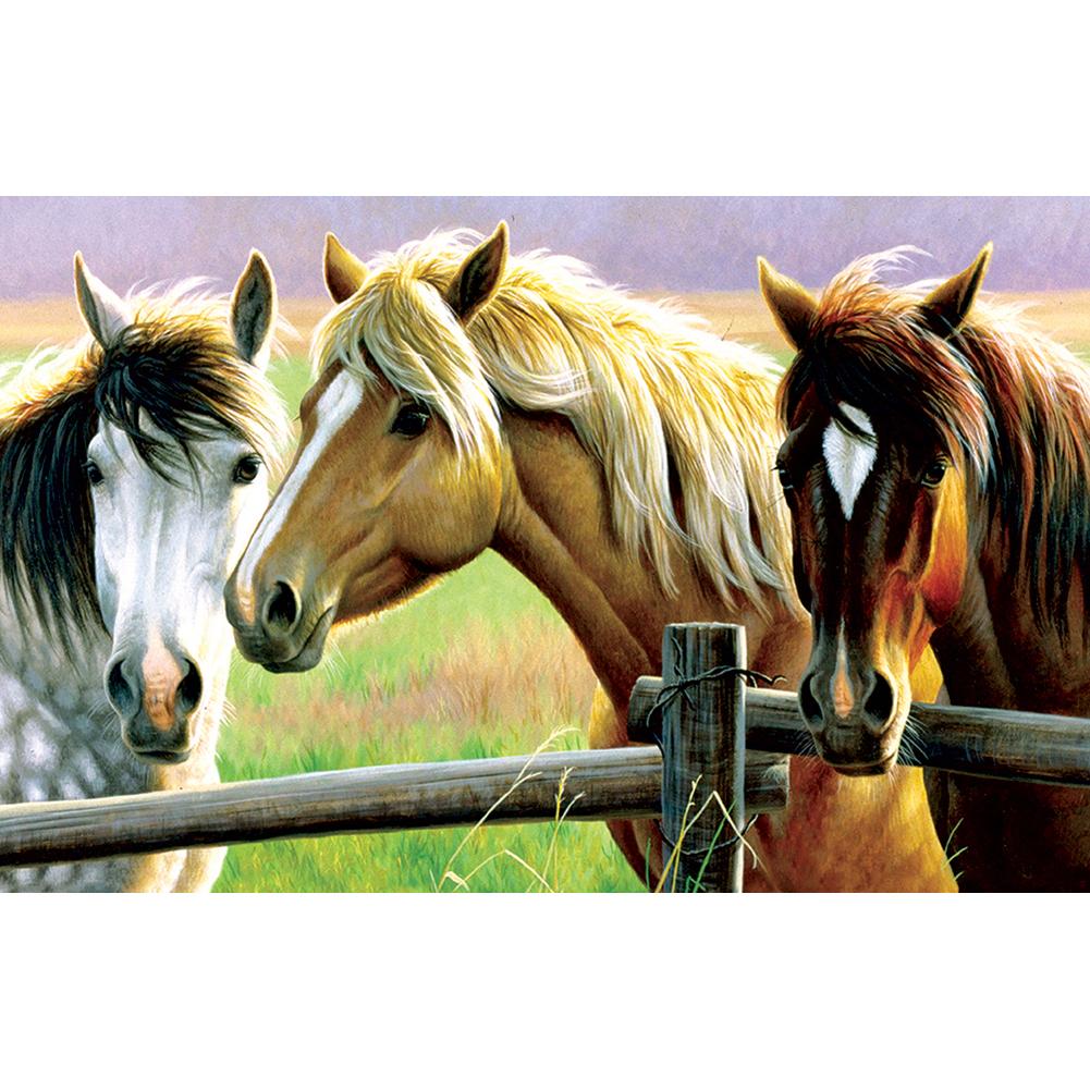 

(Multi-Size) Grassland Horses - Round/Square Drill Diamond Painting - 40*30CM, Square diamond 40*50cm, 501 Original