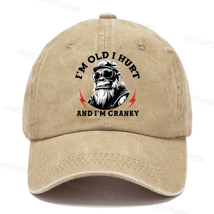 I'm Old I Hurt And I'm Cranky Washed Baseball Cap