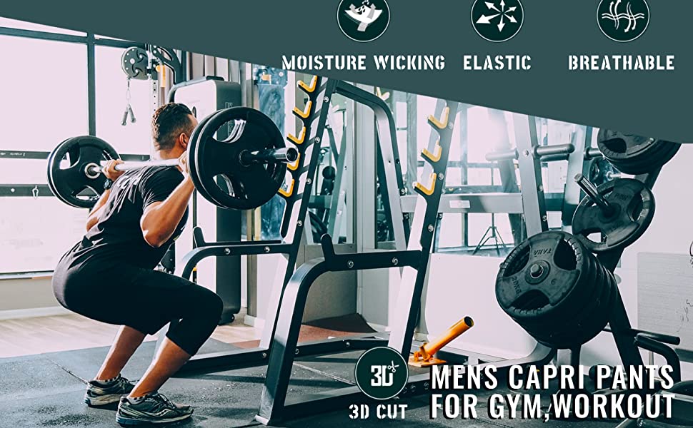 Men's  3/4 Length Cotton Summer Sweatpants Zipper Pockets Drawstring Gym Training Workout Shorts