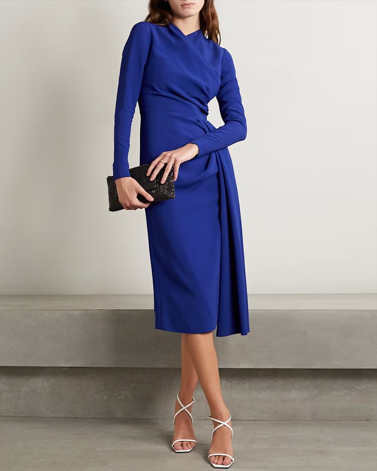 Women's Blue Color Slim Dress
