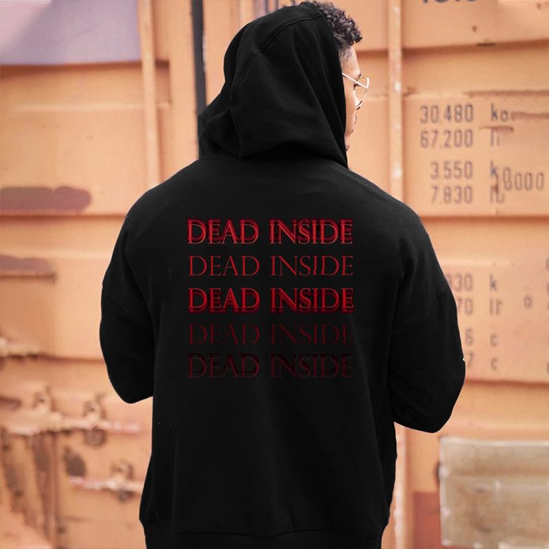 Dead Inside Printed Men Casual Printed Hoodie -  