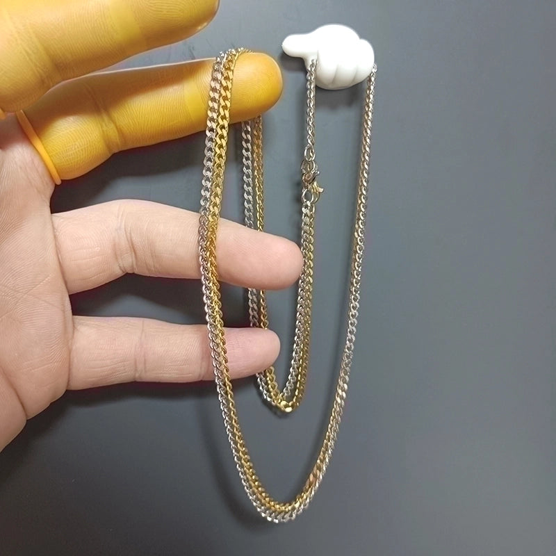 Titanium Steel 18K Gold Plated Minimalist Plating Solid Color Necklace