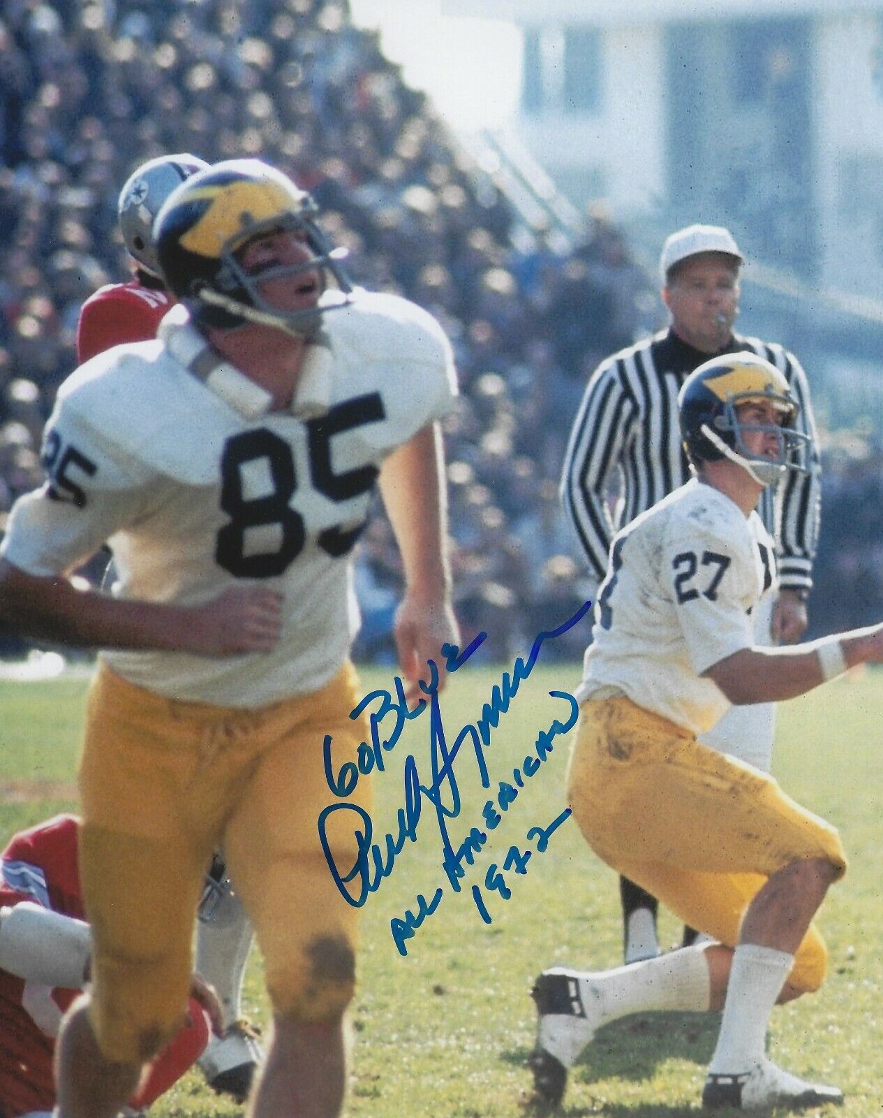 Autographed PAUL SEYMOUR Michigan Wolverines 8x10 Photo Poster painting w/COA