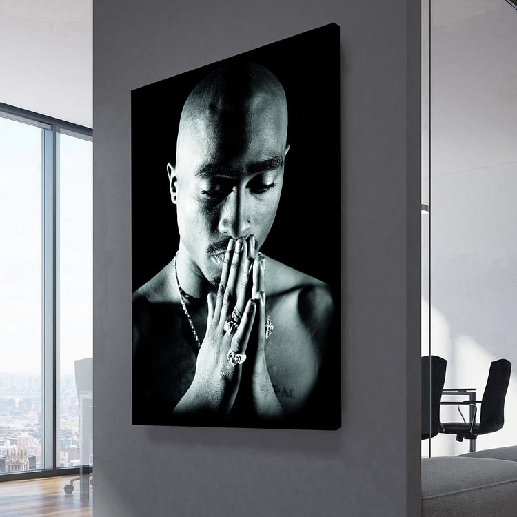 2Pac Tupac Shakur Praying Canvas Wall Art