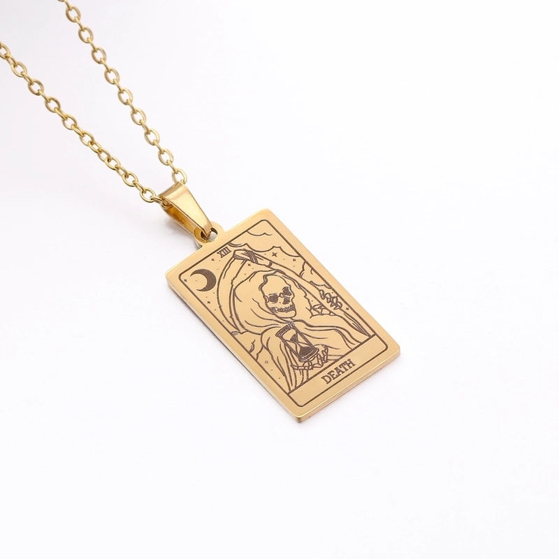 Minimalist Human Tarot 304 Stainless Steel Plating Pendant Necklace