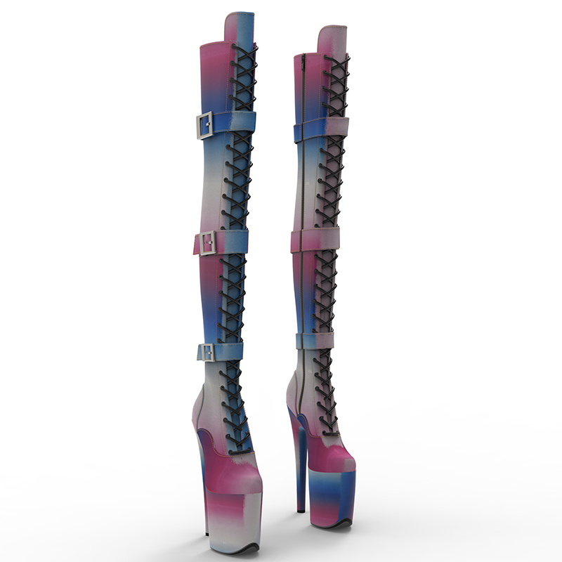 VCshoes 20CM/8inches New Design Boots Super High Heel Platform Boots Model Nightclub Over Knee High Boots 5B