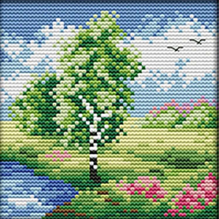 Joy Sunday Seasons In The Countryside 14CT Stamped Cross Stitch 16*16CM