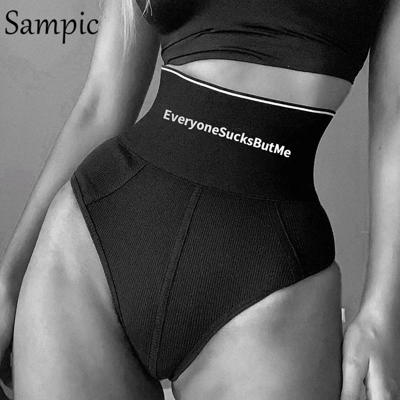 Sampic Sexy Cycling Women Print High Waist Woman Mini Shorts Casual Club Biker Skinny Black Knitted Shorts Women Summer 2020