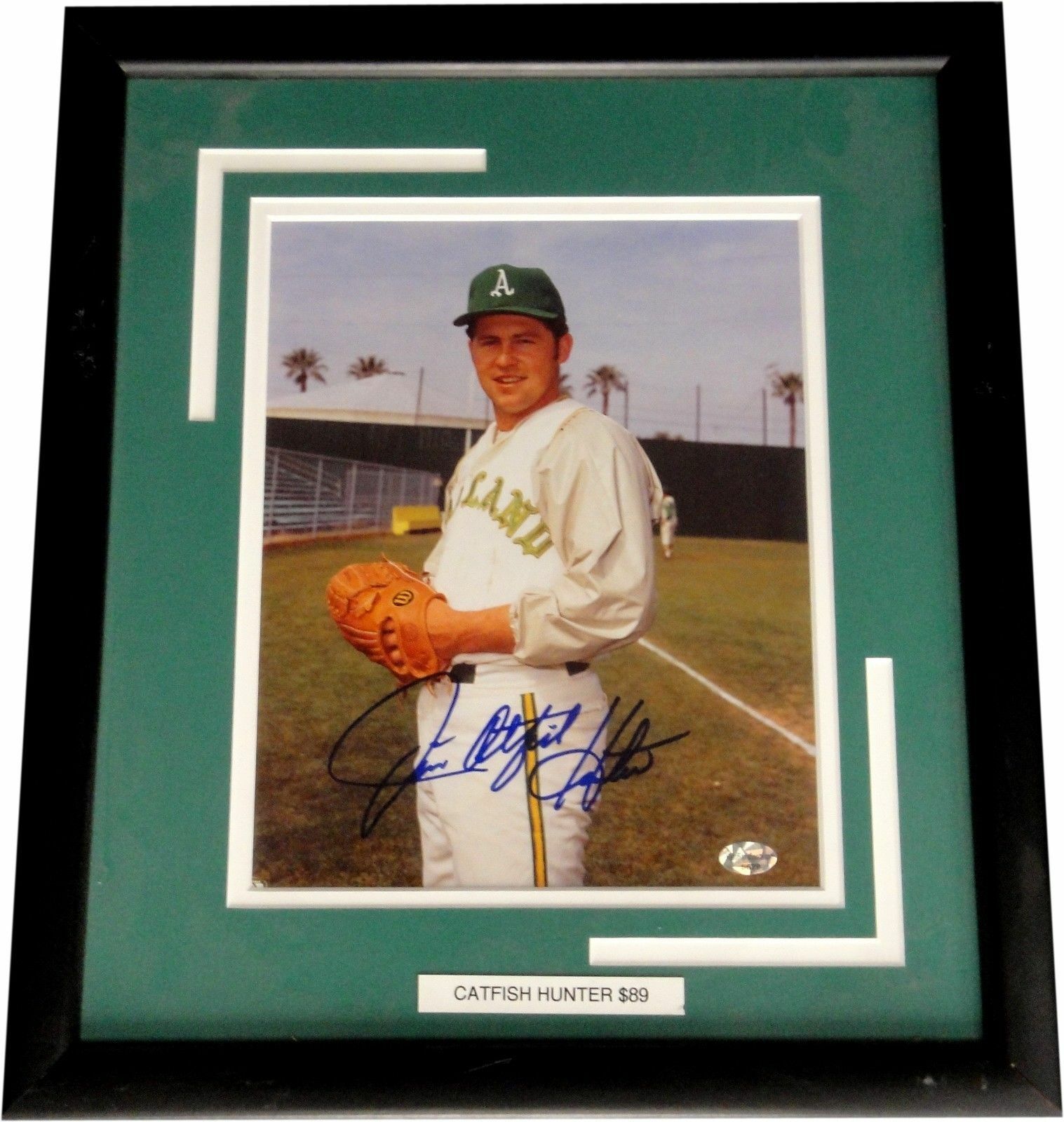 Jim Catfish Hunter Hand Signed Autographed Framed 8x10