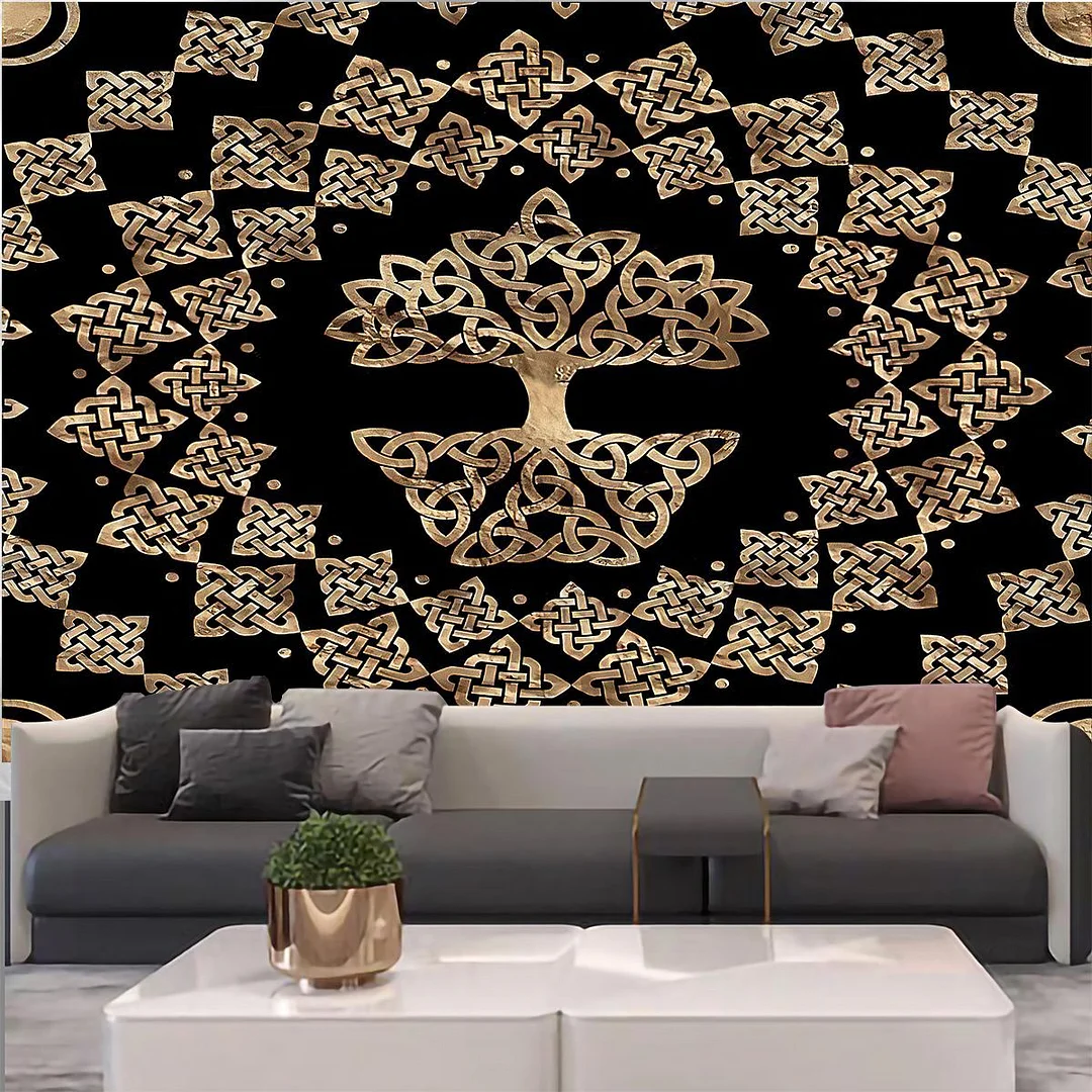 Mysterious Life Tree Home Decoration Tapestry Mandala Psychedelic Scene Wall Tapestry Bohemian Decorative Sofa Blanket Yoga Mat