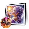 Ange fille-perceuse ronde peinture diamant-30 * 30cm