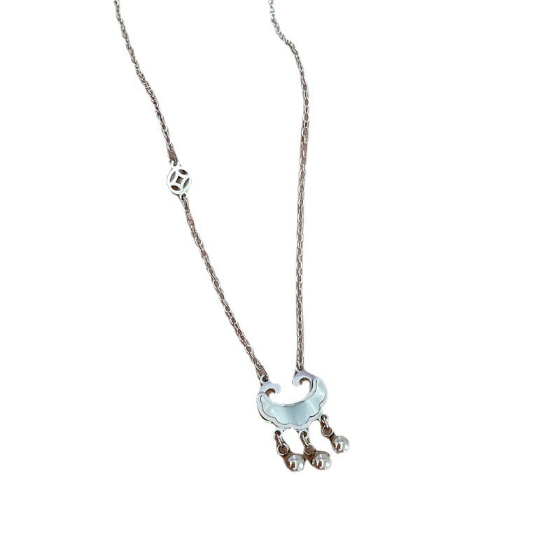 Women Cartoon Gourd Geometric Titanium Steel Electroplating Necklaces