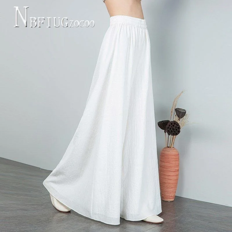 Fat Sister White Black Color Chiffon Women Pants M-4XL Plus Size Female Trousers