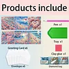 6PCS Diamond Painting Seaside Greeting Cards Postcards with Envelopes