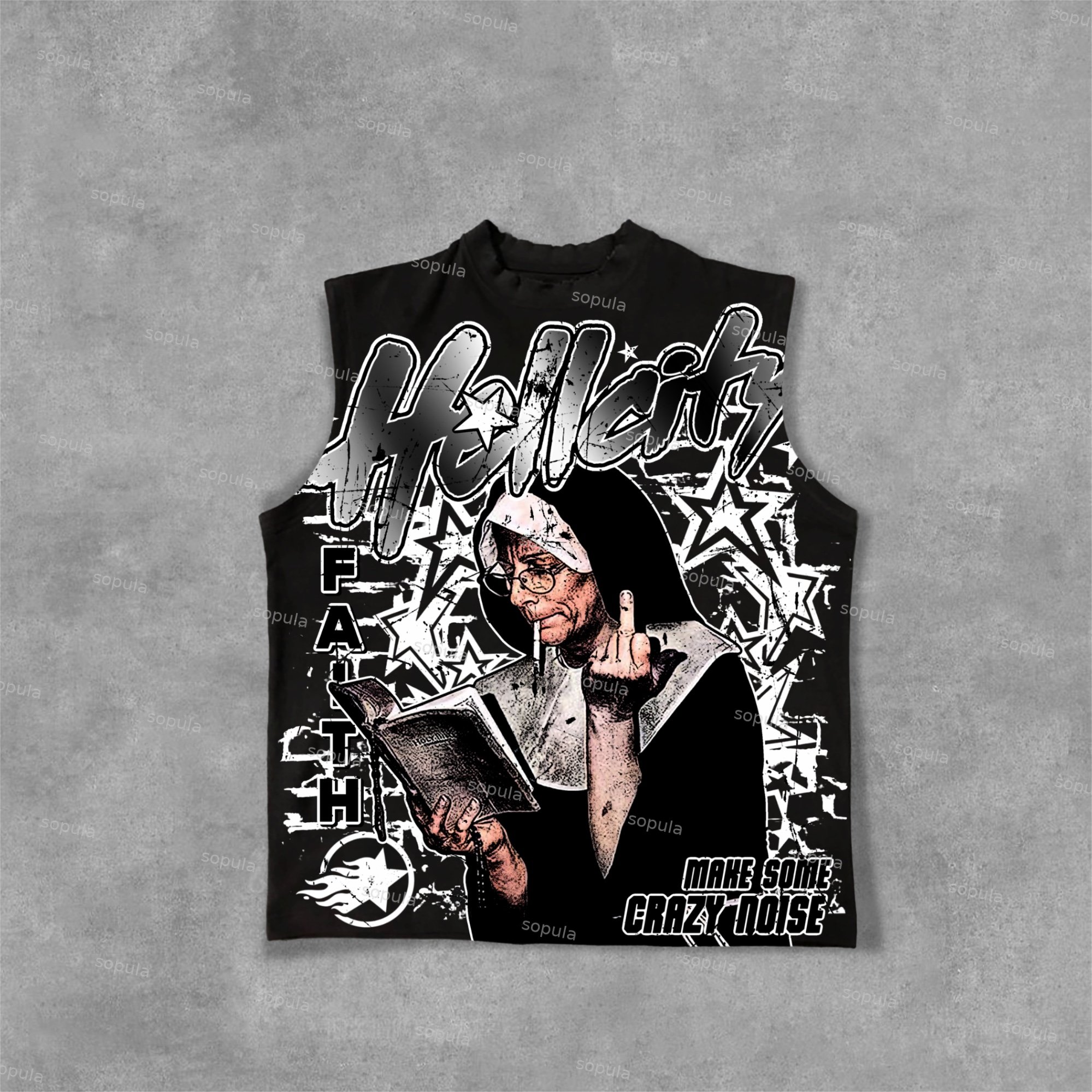 Hellcity - New Printed Pattern Design Print Cotton Tank Top - SOPULA