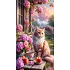 Flowers Cat - Diamond Painting - Full Round Drill (Canvas|40*70cm)