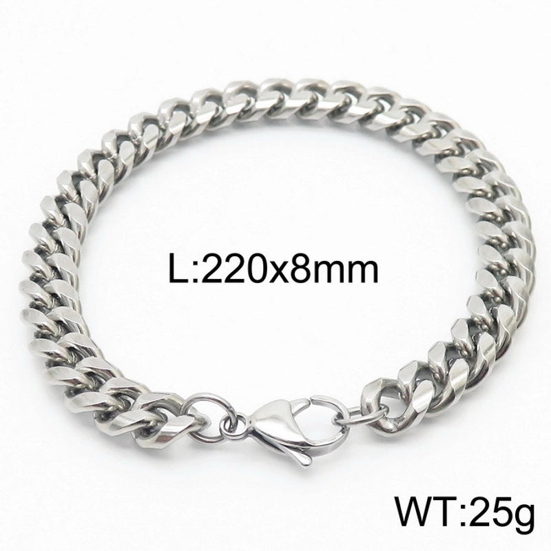 Minimalist Solid Color Titanium Steel Chain Unisex Bracelets