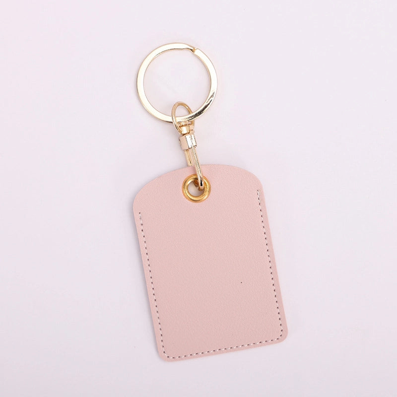 Access Card Case Water Drop Keychain Genuine Leather Community Women Men’s Ic Student Bus Card Elevator Induction Protective Case