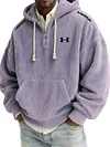 Men's Winter Warm Corduroy Large Pocket Hooded Sweatshirt
