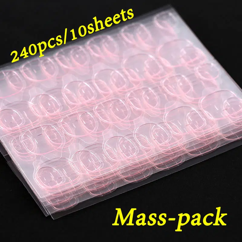 240 Pcs/10sheets Double Sided Jelly Glue For Fake Nail