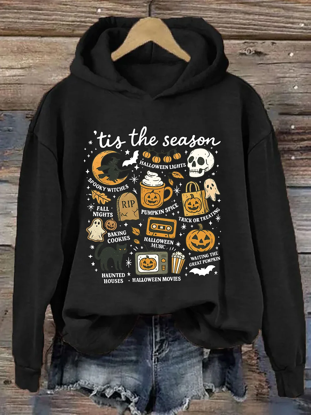 Halloween Fall Ghost Boho Hoodie