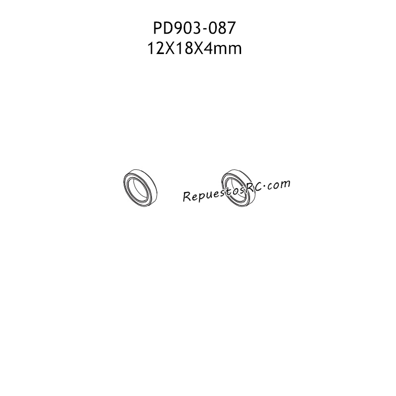 PD RACING TK10 Piezas 12X18X4mm Rodamiento PD903-087