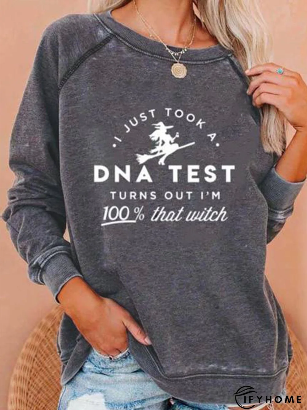 Casual Long Sleeve Crew Neck Printed Sweatshirt | IFYHOME