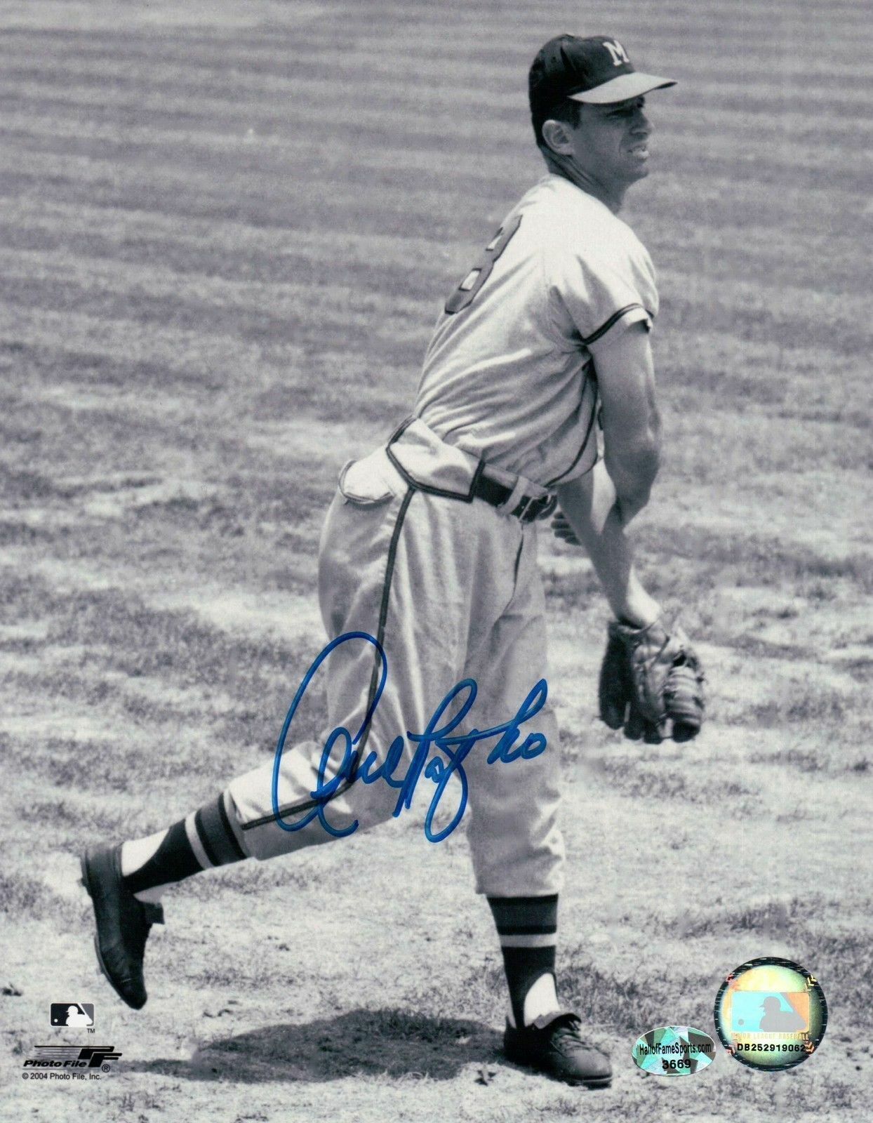 Andy Pafko Signed 8X10 Vintage Photo Poster painting Autograph Black & White Braves Auto w/COA