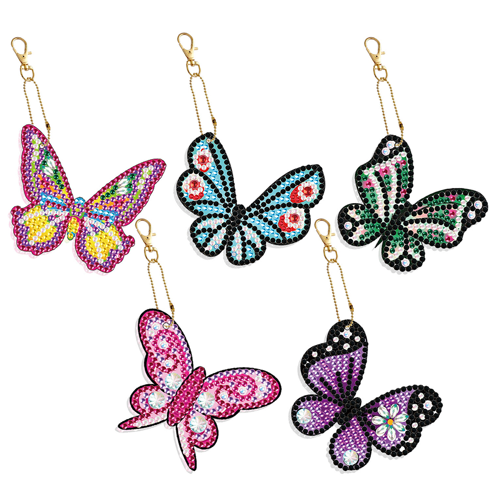 

5pcs Butterfly Double Sided - 5D DIY Craft Keychain, 501 Original
