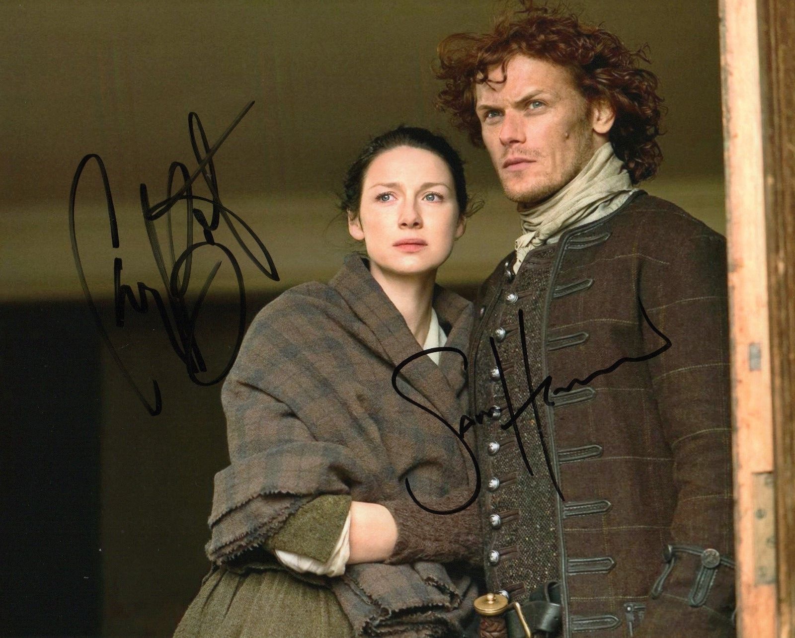 OUTLANDER CAITRIONA BALFE & SAM HEUGHAN AUTOGRAPHED SIGNED A4 PP POSTER Photo Poster painting 7