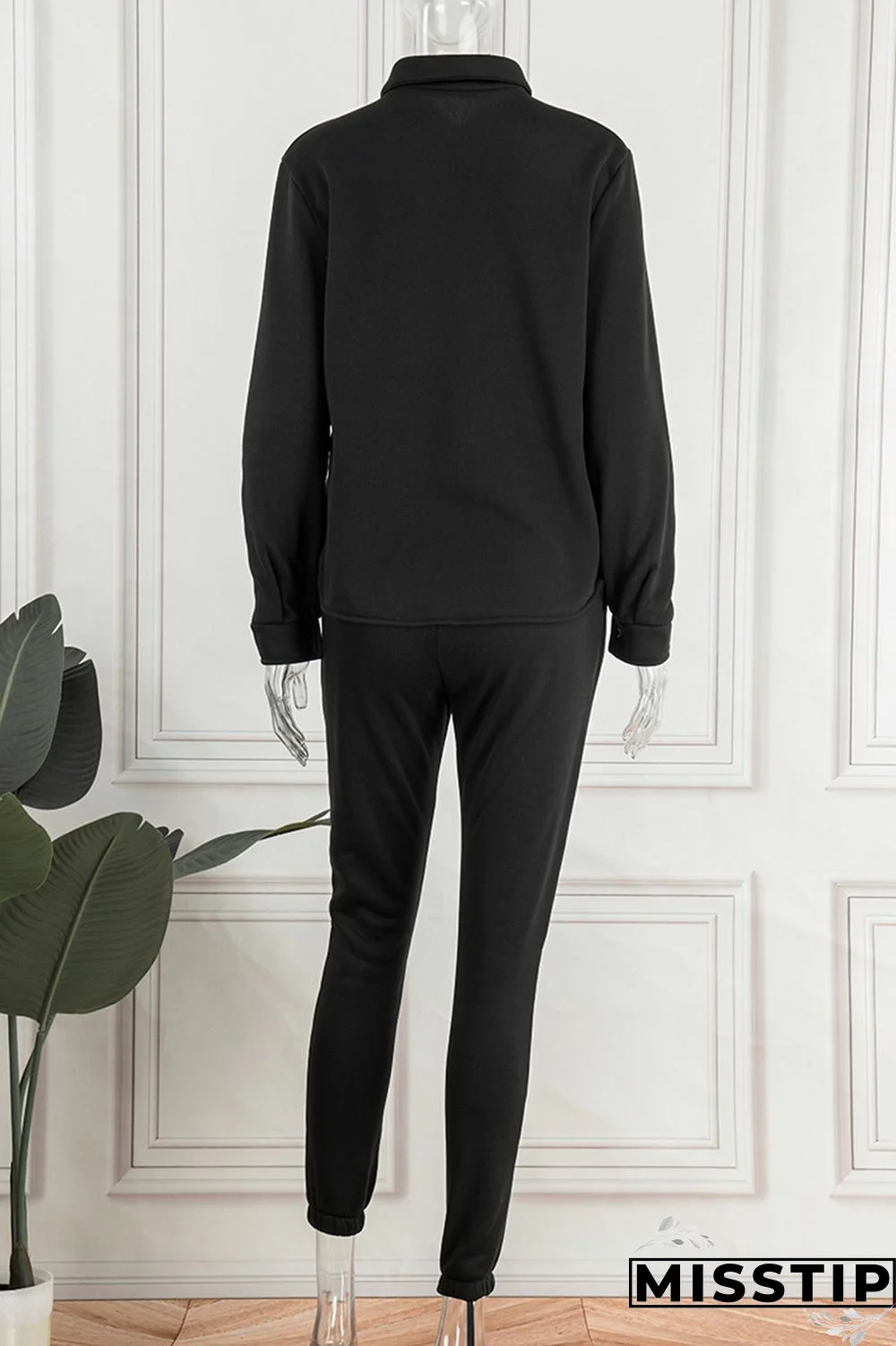 Green Casual Solid Cardigan Pants Turndown Collar Long Sleeve Two Pieces