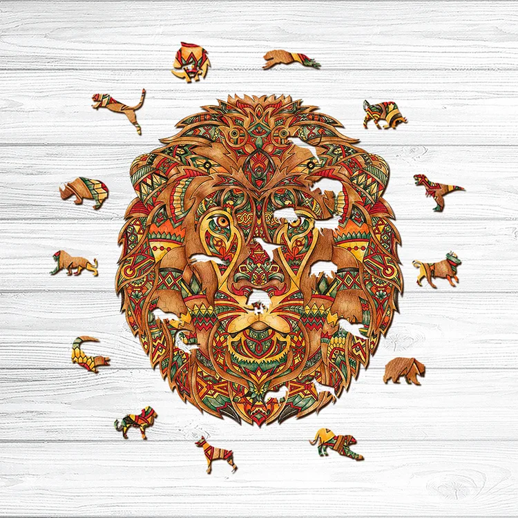 Ericpuzzle™ Ericpuzzle™Lion Head Colorful Edition Wooden  Puzzle