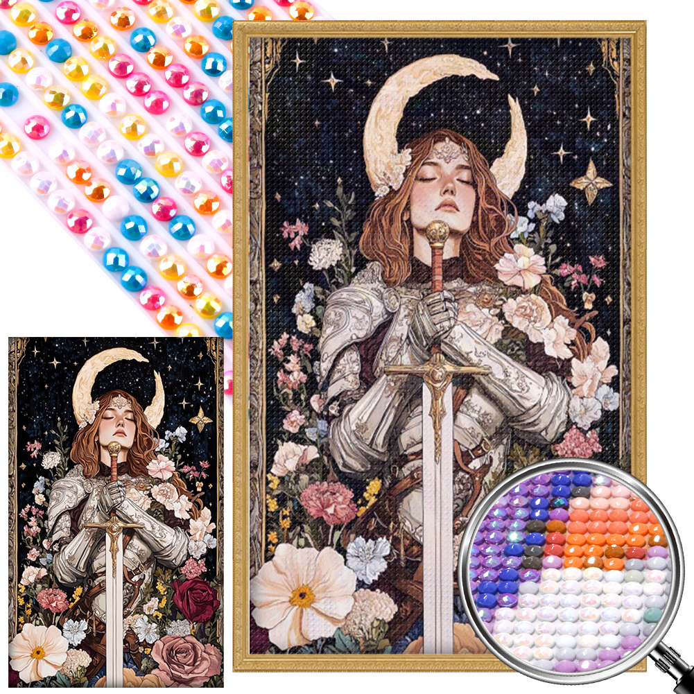 Vintage Knight 40*65cm(picture) full round drill diamond painting with 3 to 5 colors of AB drills