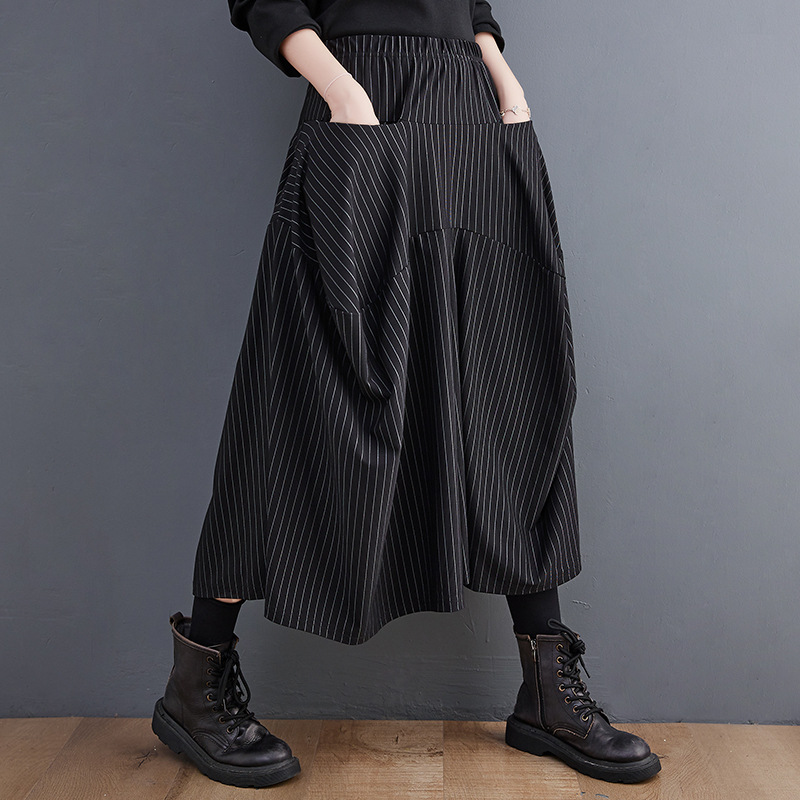 Vintage Striped Wide-Leg Pants