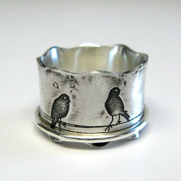 Sterling Silver Birds Ring