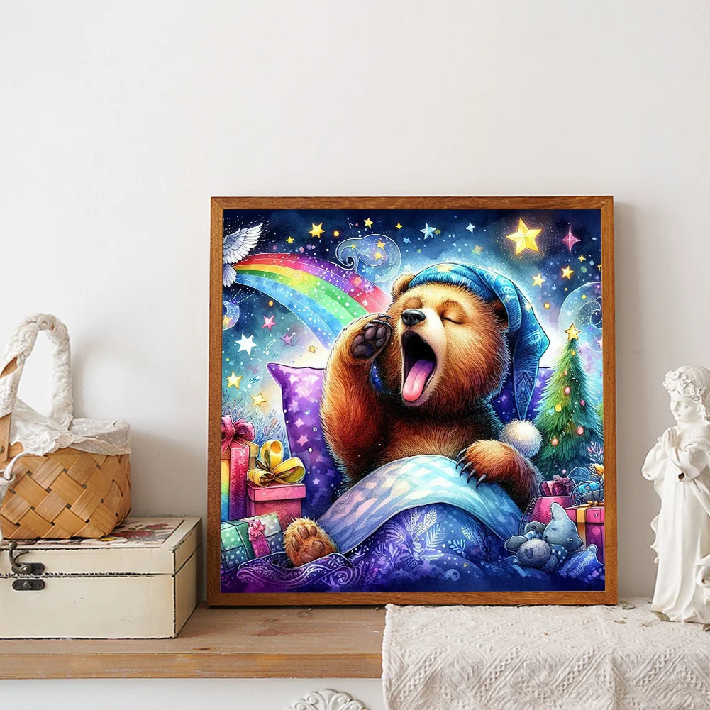 Diamond Painting - Full Round Drill - Sleeping Bear(Canvas|40*40cm)