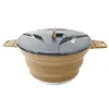 Foldable Portable Camping Cooker Pot Silicone Outdoor Kettle Cookware Tableware