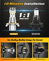 forenner H13 Fog Light Bulbs Upgraded 800% 33000LM Super Bright,1:1 Mini Size Direct Installation 6500K Cool White 9008 Fog Light, 7-Year Long Service Life with Fan, IP68 Waterproof Pack of 2