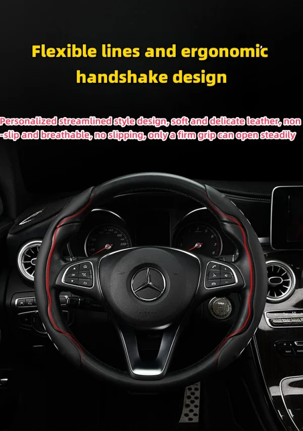 Luminous Nappa Leather Car Steering Wheel Cover