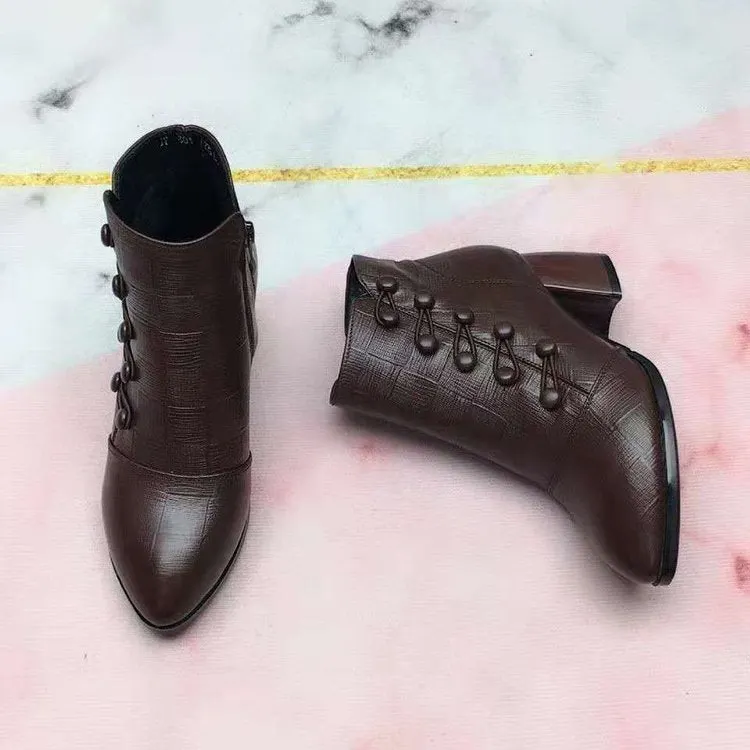 Women's winter Chelsea boots 2021 new retro and nude short boots  thick black western boots with root women's boot botines mujer