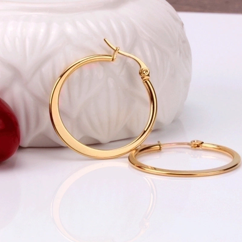 Minimalist Heart Shape Stainless Steel Plating Earrings 1 Pair