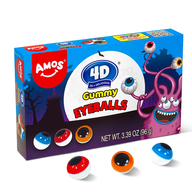 Amos 4D Gummy Eyeballs Candy, Perfect Treat for Kids Parties, Themed Parties, Movie Nights, Dessert Decor,Gift Ideas (15 Count)