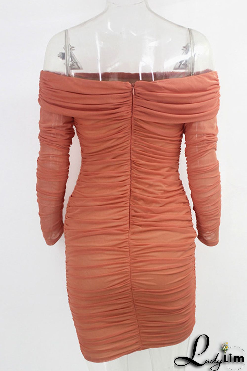 White Sexy Solid Split Joint Fold Off the Shoulder One Step Skirt Dresses