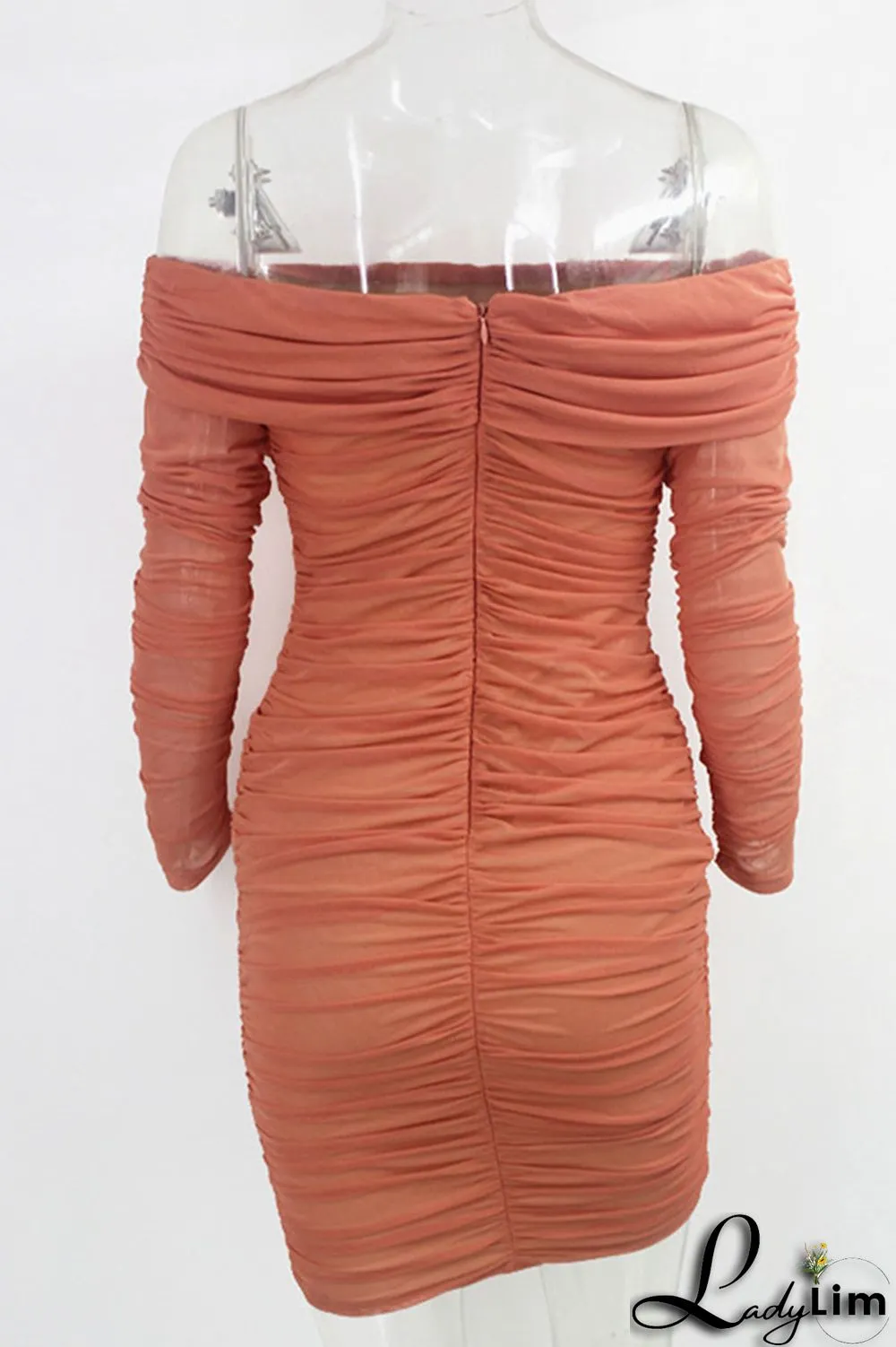 White Sexy Solid Split Joint Fold Off the Shoulder One Step Skirt Dresses