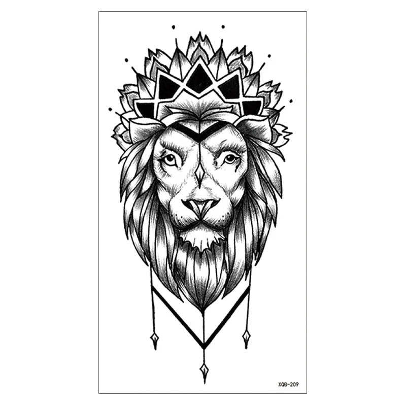 Waterproof Temporary Tattoo Sticker Snake Flower Rose Flash Tattoos Lace Fox Lion Bird Body Art Arm Skull Fake Sleeve Tattoo