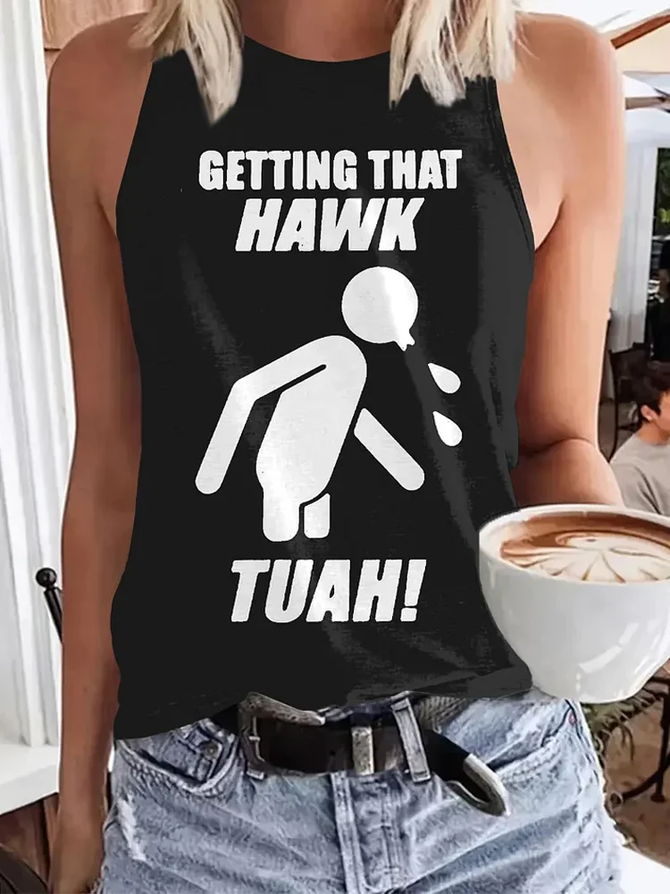 Women's Hawk Tuah 24 Spit on That Thang Printed Vest